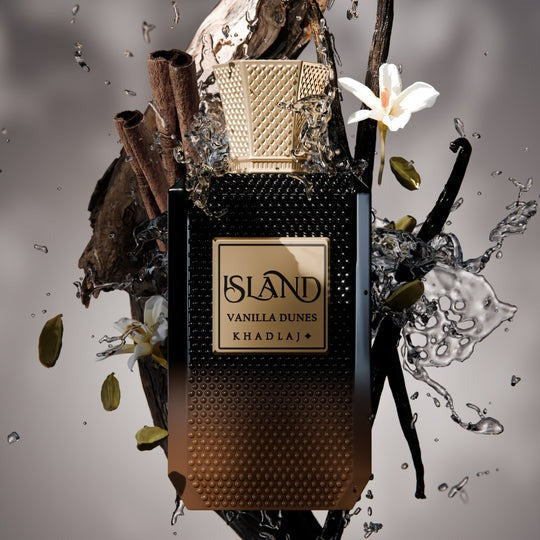 Khadlaj Island Vanilla Dunes 100ml Extrait de Parfum – Unisex Warm Vanilla & Spicy Amber Fragrance (Made in UAE)