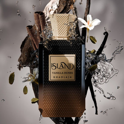 Khadlaj Island Vanilla Dunes 100ml Extrait de Parfum – Unisex Warm Vanilla & Spicy Amber Fragrance (Made in UAE)