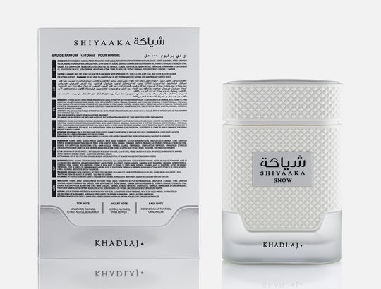 Khadlaj Shiyaaka Snow 100ml Eau de Parfum – Fresh Citrus & Spicy Unisex Fragrance (Made in UAE)