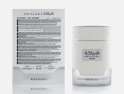 Khadlaj Shiyaaka Snow 100ml Eau de Parfum – Fresh Citrus & Spicy Unisex Fragrance (Made in UAE)